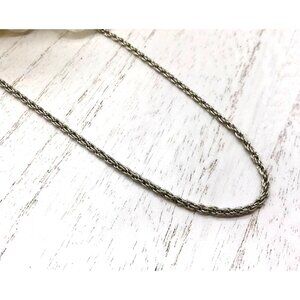 Vintage Silver-Tone Rope Chain Necklace With Lobster Clasp